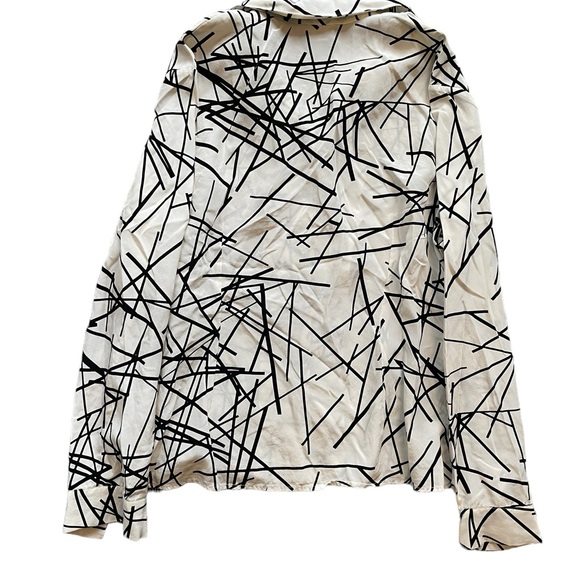 Vintage Silk B&W Blouse - Picture 5 of 5
